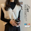 【5と0のつく日限定!1着半額!まとめ買い2枚購入割引クーポン利用で! 】ニット レディース Vネック ノースリーブ レイヤード 開襟 秋コーデ ゆったり ジレ...