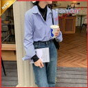 【Fashion THE SALE限定!10%OFF!期間限定!】ブラウス レディース 長袖 オフィス 春 秋 40代 20代 ス シャツ 折り襟 ストライプ ...
