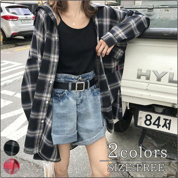 【お買い物マラソン限定！1着半額！まとめ買い2枚購入割引クーポン利用で！ 】ざっくり 大きめ カジュアル ワンピース BIGサイズ シャツ チェック柄 長袖体型カバー レディース メール