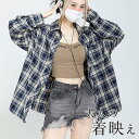 【Fashion THE SALE限定!10%OFF!期間限定!】シャツ 長袖 レディース ワイシャツ チェック柄 開襟シャツ ストリート系 折り襟 薄手 カジ...