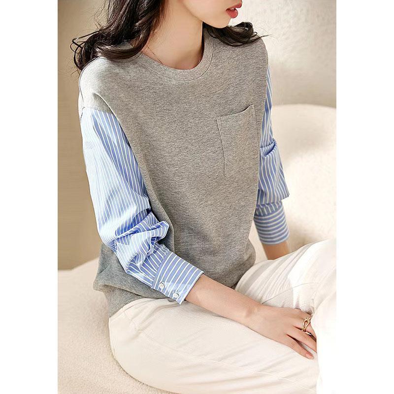 【1着半額！まとめ買い2枚購入割引クーポン利用で！ 】カットソー レディース 長袖重ね着風 春秋Tシャツ レディース ゆったり ラウンドカット トップスシンプルカジュアル 体型カバー