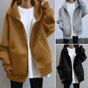 【お買い物マラソン限定!1着半額!まとめ買い2枚購入割引クーポン利用で! 】パーカー レディース ジップアップパーカー 微起毛 薄手 秋冬 暖かい ゆったり ナ...