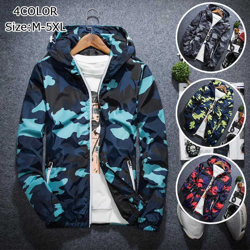 【期間限定!1着半額!まとめ買い2枚購入割引クーポン利用で！ 】メンズ迷彩ジャケット マウンテンパーカー 通勤 通学 ウィンドブレーカー おしゃれ ナイロンブルゾン 野球服 長袖