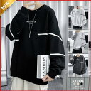 【お買い物マラソン限定!1着半額!まとめ買い2枚購入割引クーポン利用で! 】トレーナー メンズ プルオーバー 長袖 プリント プルオーバー 長袖トレーナー スウェット ブラック ホワイト 秋