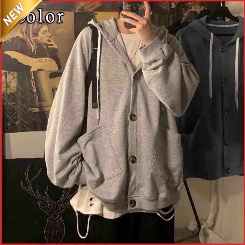 【5と0のつく日限定！1着半額！まとめ買い2枚購入割引クーポン利用で！ 】新作 メンズ パーカー トレーナー スウェット 大きいサイズ メンズ 服 長袖 無地 おしゃれ ジャージ 韓国 ファッション フード付 かっこいいのサムネイル