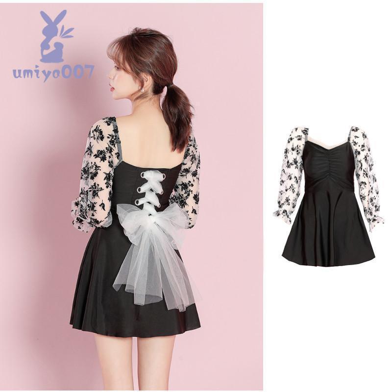 【お買い物マラソン限定！1着半額！まとめ買い2枚購入割引クーポン利用で！ 】体型カバー 水着 レディース ワンピース ママ水着 中学生 高校生 体型カバー 学生 少女 夏 リゾート ビーチ プール ジム運動用 スイムウェア