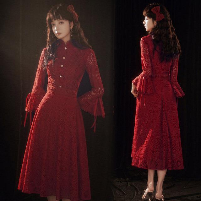 【5と0のつく日限定！1着半額！まとめ買い2枚購入割引クーポン利用で！ 】ゲストドレス レースドレス ..