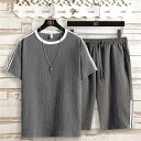 セットアップ メンズ スウェット セットアップ メンズ ジャージ メンズ 半袖 ショートパンツ ルームウェア ス ズボン 部屋着 カジュアル 薄手 夏