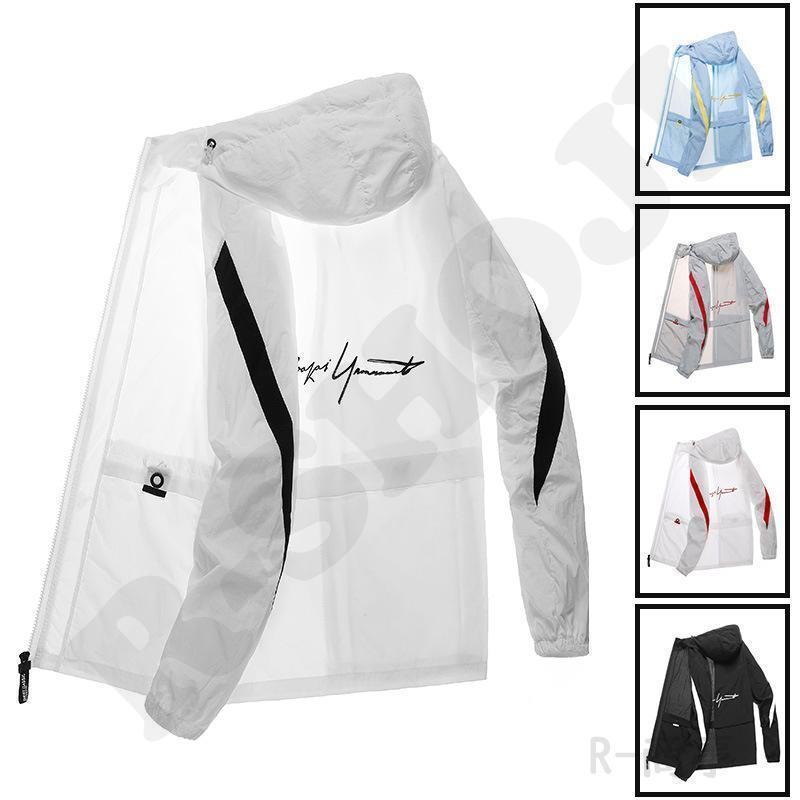 Wear - 【ポイント最大9倍!お買い物マラソン！1着半額!まとめ買い2枚購入割引クーポン利用で！ 】ウインドブレーカー メンズ フード付き 英文字プリント トレーニング ライトジャケット マウンテンパーカー uvカット UPF30+ 撥水 薄手 防風