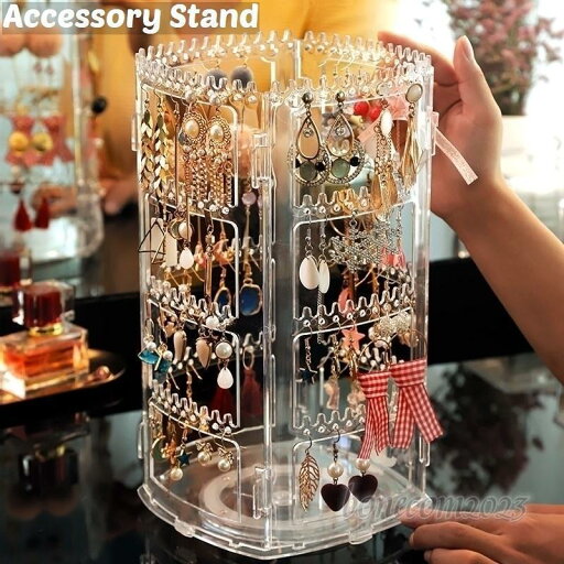 アクセサリースタンド ジュエリーケース ホルダー ラック ディスプレイ ピアス ブレスレット ネックレス 収納 整理整頓 大容量 回転式 クリア 透明 アクセサリースタンド ジュエリーケース ホルダー ラック ディスプレイ ピアス ブレスレット ネックレス 収納 整理整頓 大容量 回転式 クリア 透明