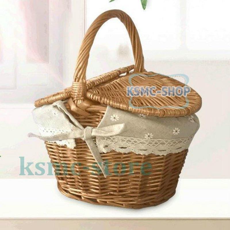 カゴバスケット バスケット ふた付き ピクニック ピクニックバスケット かごバッグバッグ ふたつき 蓋..