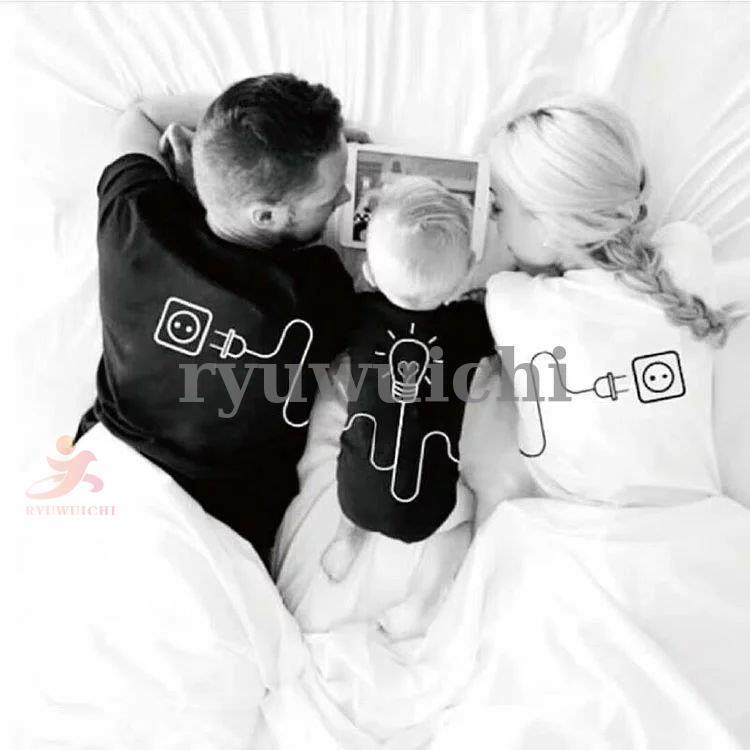 親子 ペアルック 赤ちゃん パパ ロンパース tシャツ 親子ペアリンクコーデ 親子 ペアtシャツ 親子コー..