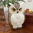 フクロウの置物 可愛い オブジェ ふくろう 鳥 とり 動物 オーナメント ガーデン ガーデニング 置物 縁起物 雑貨 小さめ ナチュラル リアル