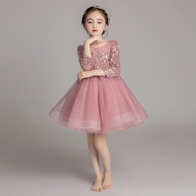 Rakuten - 七五三ドレス 女児ドレス ピンク フォーマル ピアノ発表会 入学式 卒園式 子供ドレス ロングドレス 女の子 リボン 可愛い ステージ衣装