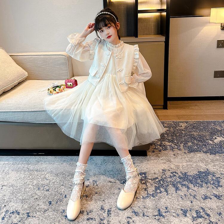 ジャケット ワンピース 2点セット 女の子 正装 子供服 キッズ ラメチュール 襟元フリル プリンセス かわいい フォーマル 春 夏 秋 おすすめ