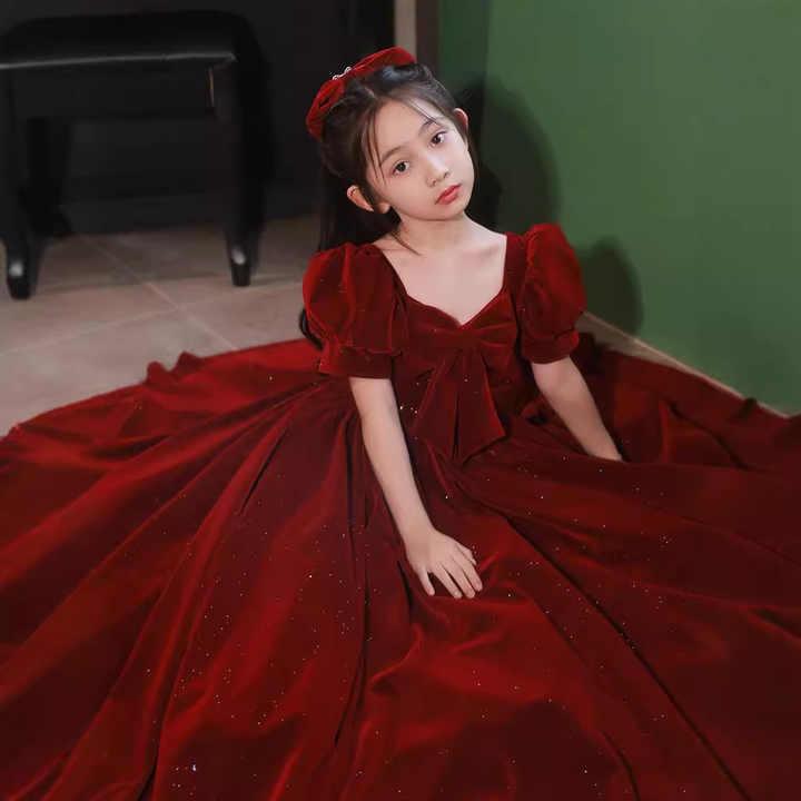 ドレス ベルベットドレス パフスリーブ 赤 カスタムメイド エレガント ヴィンテージ ダンスイブニング おしゃれ 人気 女性用 プレゼント きれいイベント