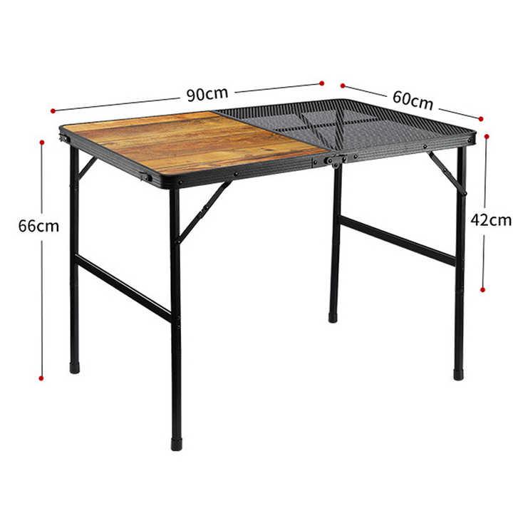 アウトドア テーブル 折りたたみ ポータブル アルミ合金 IGTグリル メッシュ 屋外 BBQ キャンプ 便利 人気 軽量 おしゃれ 収納