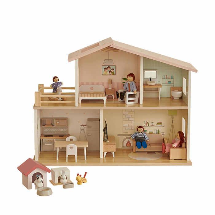 ドールハウス・フィエスタキッズ・木製・家族・動物・家具・キッチン・食品・おもちゃ・セット・プレゼント・子供用・おしゃれ・人気・知育・遊び・室内・ギフト