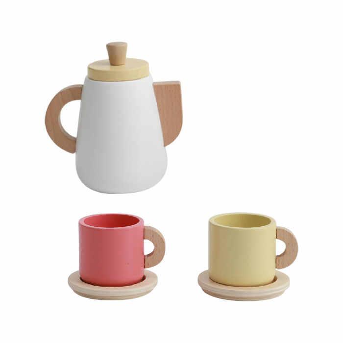 キッチン・木製おもちゃ・プレイキッチン・子供用・役割遊び・可愛い・ティーポット・ダイニングセット・創造力・人気・プレゼント・家庭ごっこ・イベント用・インテリア