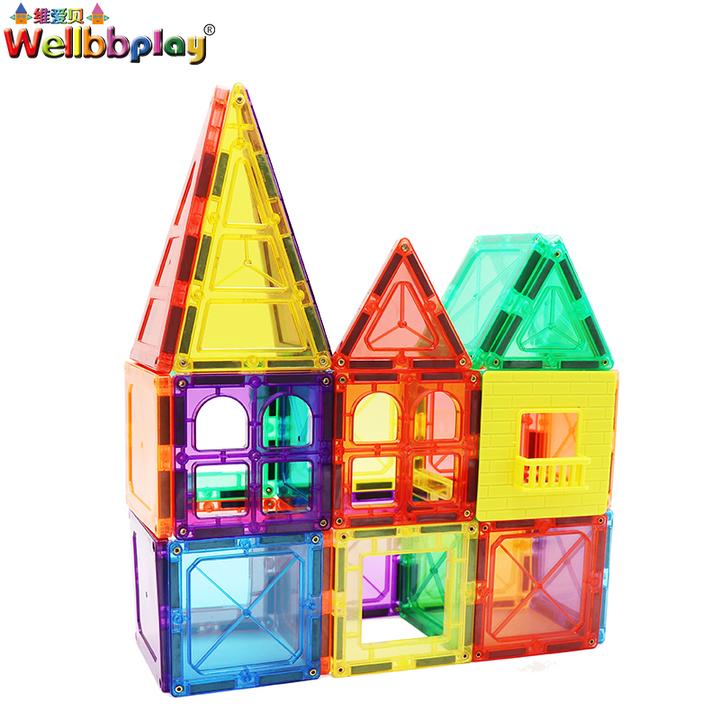 子供用 おもちゃ プラスチック 磁気タイル ビルディングブロック クリエイティブ 知育ゲーム 知能 おしゃれ 人気 プレゼント 体験型 クリエイティブ玩具