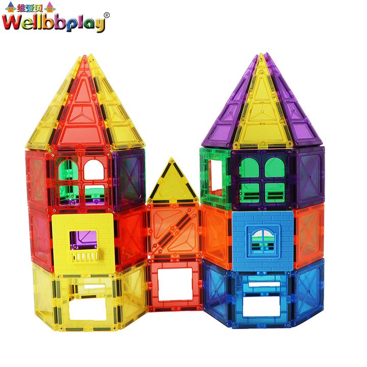 子供用 教育玩具 磁気タイル ブロック ビルディングブロック おしゃれ 人気 60個 セット プラスチック 知育玩具 プレゼント 2023年