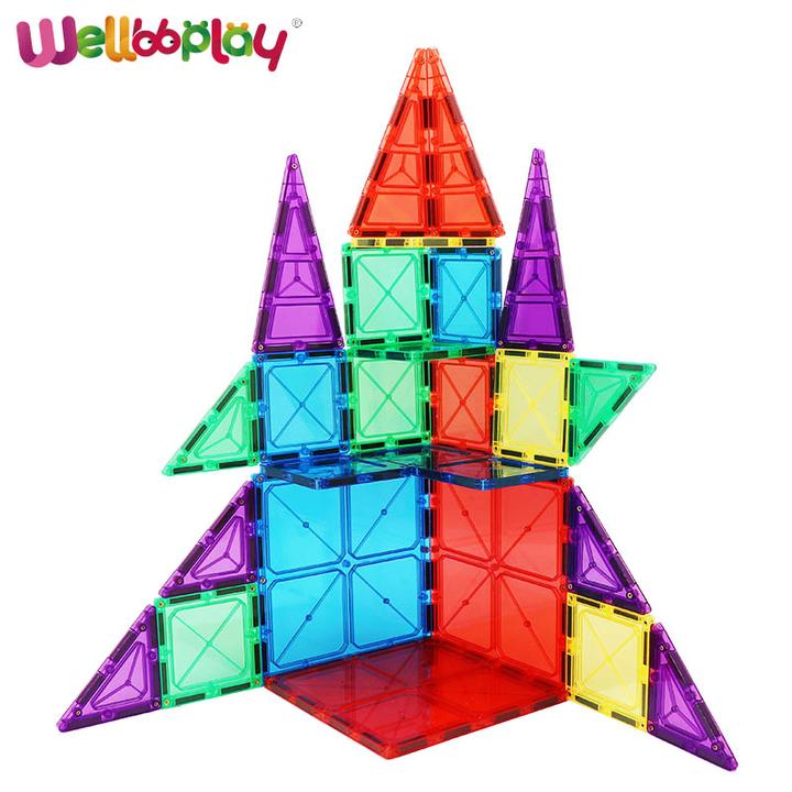 ビルディングブロック おもちゃ 磁石 マグネット 透明 カスタマイズ 子供用 就学前 プレゼント 人気 発育促進 知育 楽しいゲーム 磁気タイル 組み立て 繰り返し遊べる