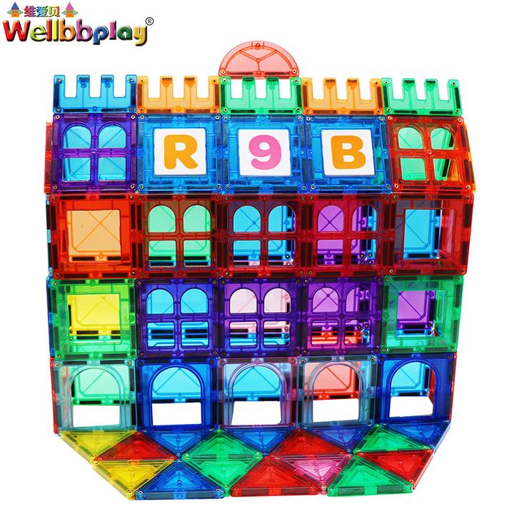 建築玩具 磁気ビルディングブロックセット 60ピース 知育 おしゃれ 人気 6歳 7歳 子供用 プレゼント 幼児 教育 玩具 クリエイティブ