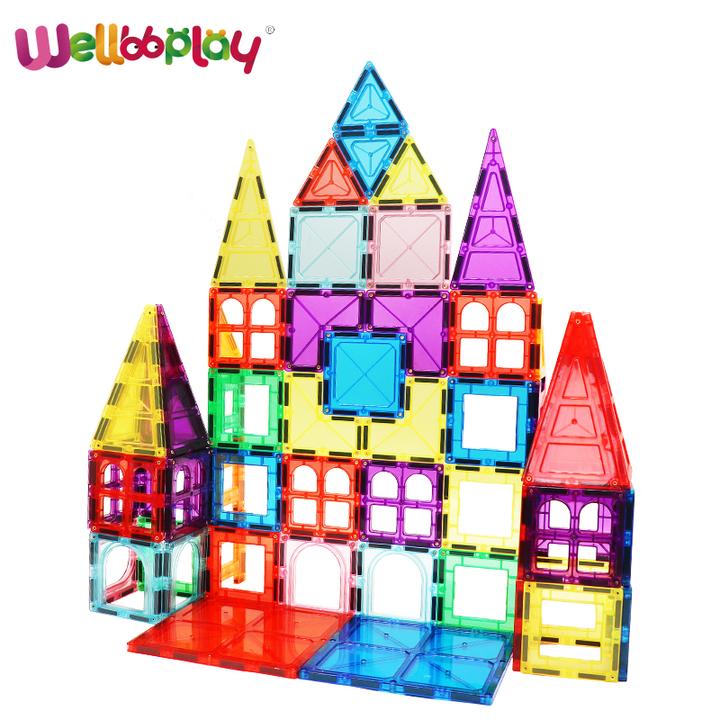 3D 磁気タイル ビルディングセット DIY マグネットブロック 子供 用 STEM おもちゃ プラスチック製 人気 知育 玩具 楽しい ギフト おしゃれ クリエイティブ 3Dパズル