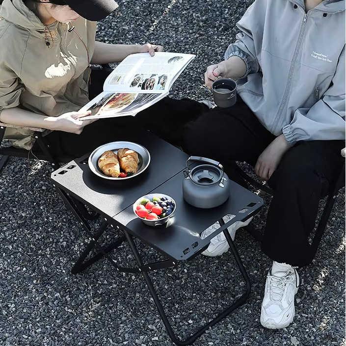 ピクニックテーブル モバイル 軽量 小型 折りたたみ キャンプ 外出 収納 炭素鋼 テーブル おしゃれ アウトドア 人気 プレゼント 便利 使用簡単