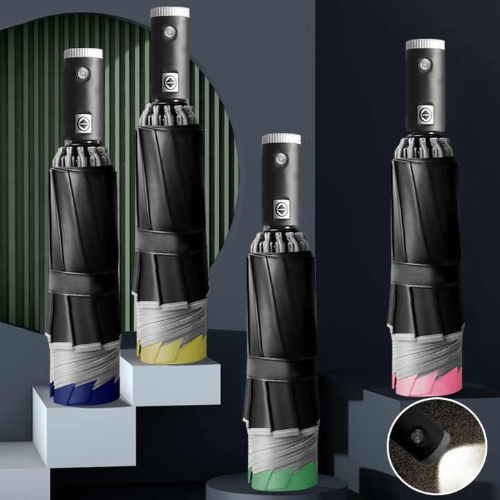 懐中電灯 自動 UVプリント 折りたたみ 逆傘 モダンデザイン 車用 ギフト用 プレゼント おしゃれ 人気 ..