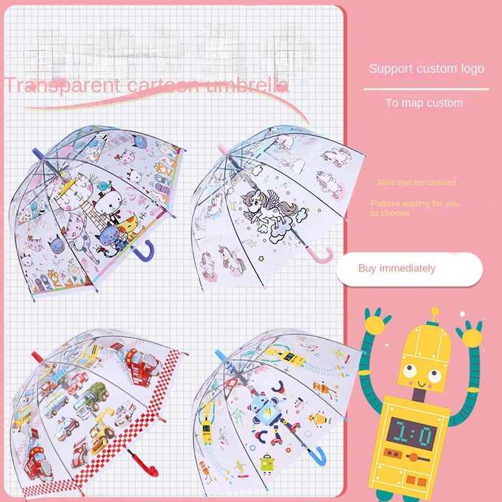 子供用 傘 19インチ 透明 漫画 ポリエステル ストレート おしゃれ 可愛い 軽量 人気 学生用 アウトドア プレゼント 新学期 卸売