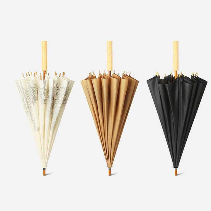 傘 レトロ おしゃれ 木製ハンドル ロングハンドル ストレート カジュアル 軽量 人気 可愛い 自宅用 アウトドア 通勤 プレゼント 防水 便利 男性用 女性用