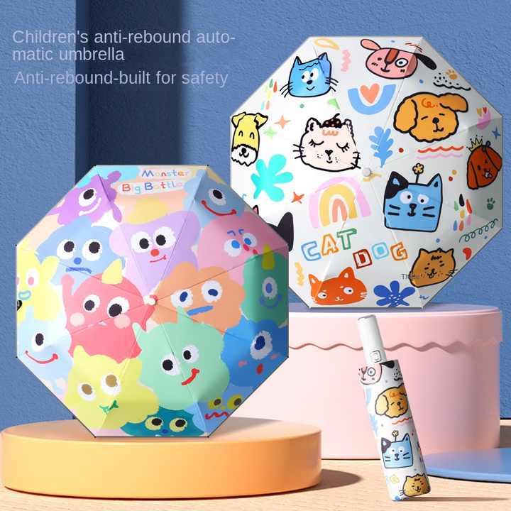 傘 小学校女子用 折りたたみ傘 自動安全反リバウンド 可愛い おしゃれ 古典的 デザイン 雨の日 晴れの..