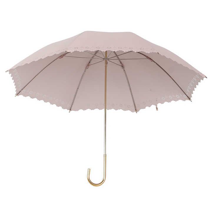 傘 レースエッジ 手動開閉 ピンク フリル おしゃれ 女性 ギフト 人気 可愛い 雨具 プレゼント 耐 wind 軽量 アウトドア 通勤