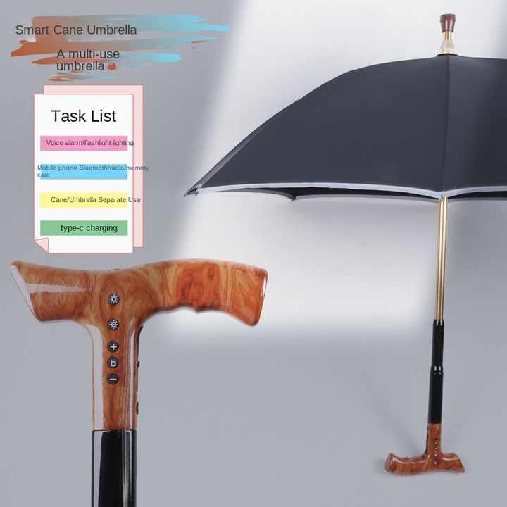 ウォーキングスティック 傘 ケイン インテリジェント Bluetooth 懐中電灯 登山 反射エッジ マニュアル ..