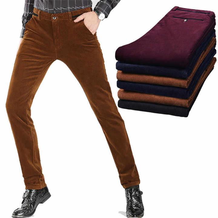 Corduroy Pants - パンツ メンズカジュアル スリムフィット ストレート ロングパンツ フォーマル ドレス レジャー チノ コーデュロイ 春夏 薄手 軽量 おしゃれ 人気 ルーズ 使いやすい 男性用