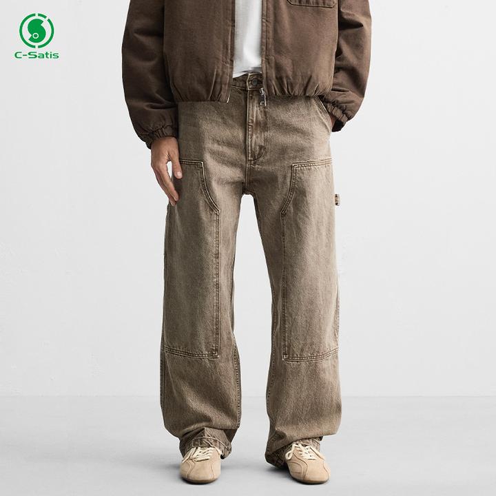 カーゴパンツ メンズ カスタマイズ ヘビーコットン 酵素洗浄 ミッドフラット XL 軽量 おしゃれ 人気 カ..