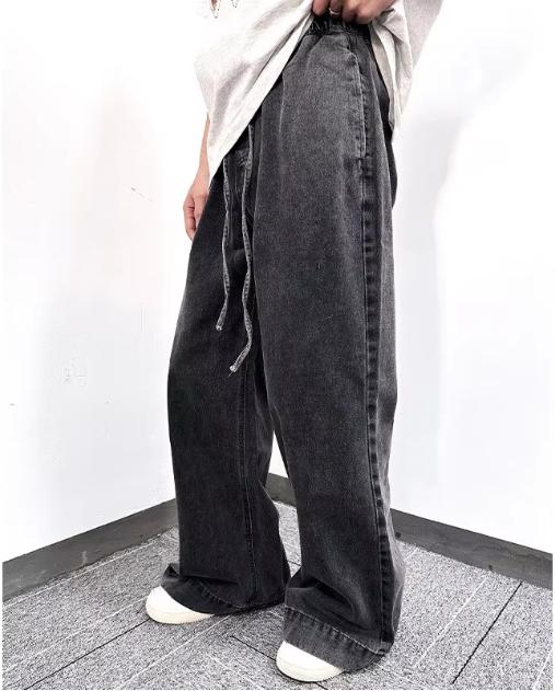 乐天商城 - ジーンズ 男性用 春夏 レトロ おしゃれ カジュアル ルーズ ストレート 多用途 洗浄 人気 アメリカン ヨーロッパ系 トレンド デニム パンツ 服装