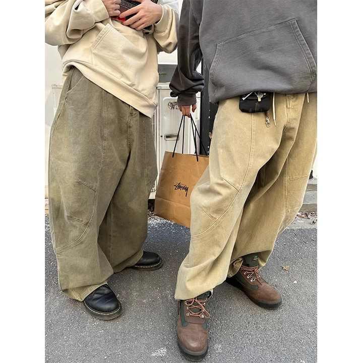 ジーンズ メンズ ルーズストレート アメリカン レトロ 秋冬用 ワイド 脚分解 多彩 人気 おしゃれ カジュアル 洗浄技術 ブランド ファッション 2025