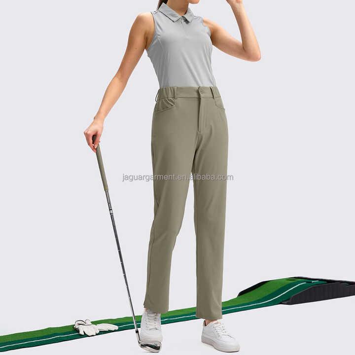 ゴルフパンツ レディース 秋冬用 クイックドライ ミッドウエスト オフィスパンツ 無地 おしゃれ 軽量 ..