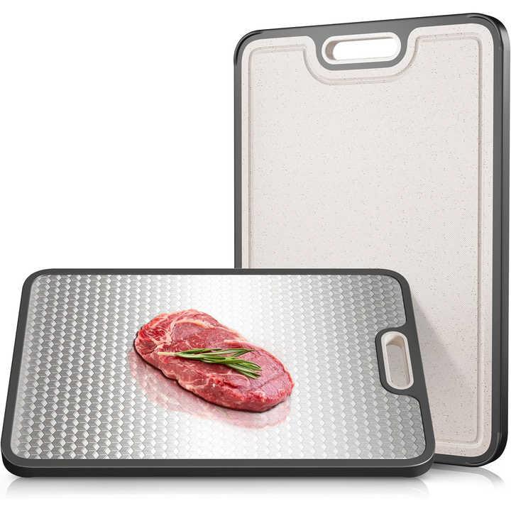 チョッピングボード カッティングボード ステンレス おしゃれ 人気 多機能 サイド 小麦ストロー PP 軽量 耐久性 キッチン 料理 便利 ギフト プレゼント