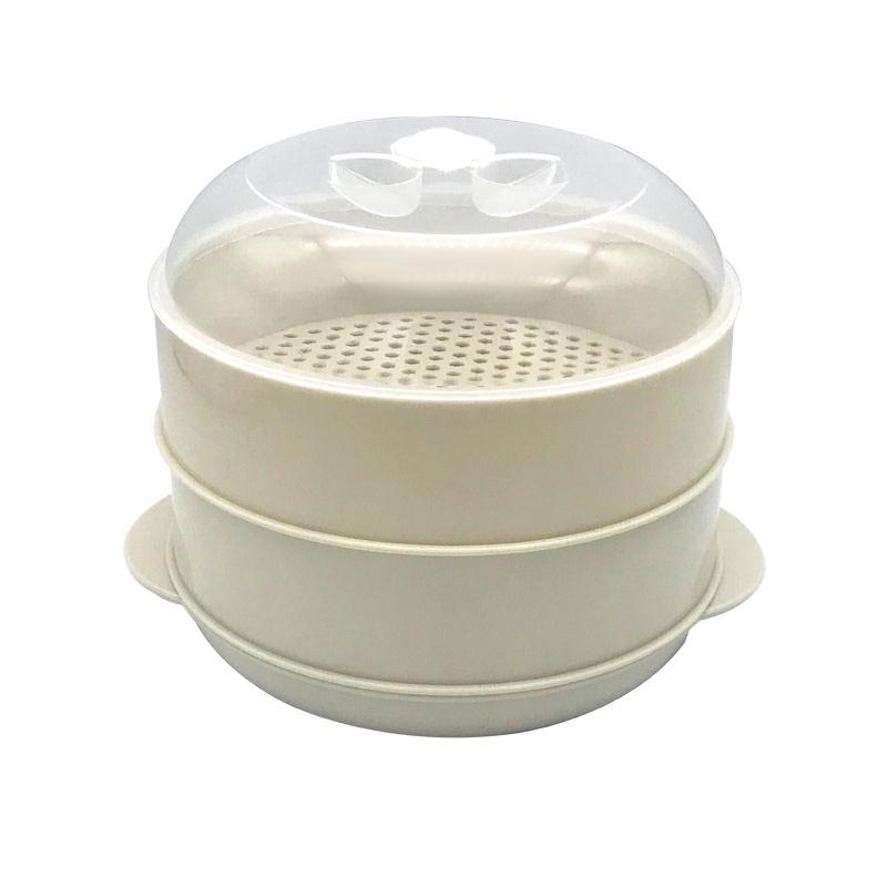 【お買い物マラソン!1着半額!まとめ買い2枚購入割引クーポン利用で！ 】電子レンジ 蒸し器 野菜蒸し器 ふた トレイ付き 調理器具 人気 おしゃれ 簡単 調理 時短 食品保存 自宅用 プレゼント キッチン用品