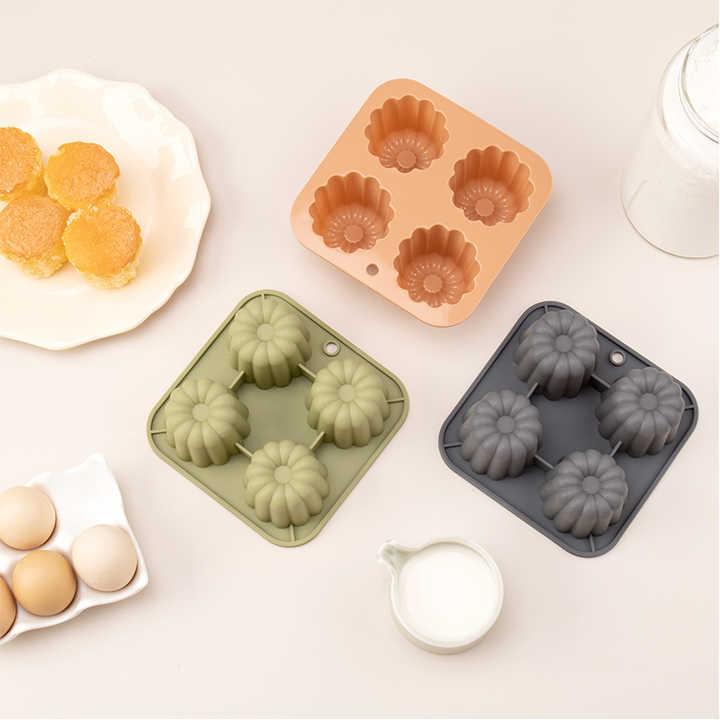シリコンモールド ベーキングトレイ クッキー 花型 4つ キャビティ デザート ムース アイスキャンディー ペストリー おしゃれ 人気 手作り 便利 折りたたみ キッチン用品 料理道具 2025年