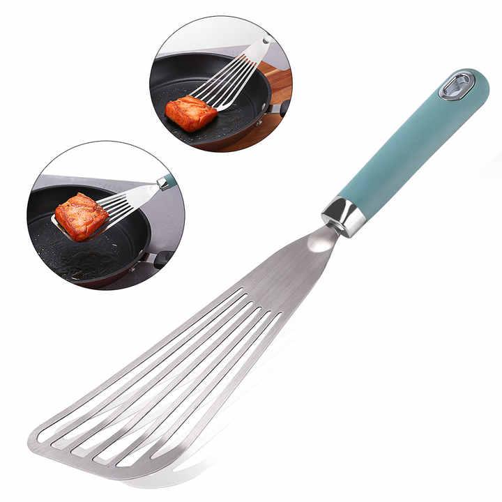 調理器具 ステンレスシャベル ターナー 魚 ステーキ スパチュラ プラスチックハンドル おしゃれ 人気 キッチン便利 グリル アウトドア 料理道具 軽量
