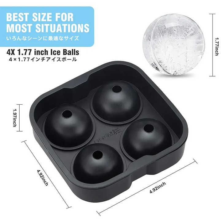 シリコン アイスボールメーカー 食品グレード 丸いアイス 丸氷 キューブ トレイ 蓋...