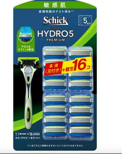 【5と0のつく日限定!ポイント5倍!本日限定!】Schick(シック) 5枚刃 ハイドロ5 プレミアム 敏感肌用 本体+替刃16P コストコ ct31853 【5と0のつく日限定!ポイント5倍!本日限定!】Schick(シック) 5枚刃 ハイドロ5 プレミアム 敏感肌用 本体+替刃16P コストコ ct31853
