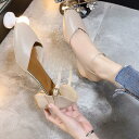 【お買い物マラソン限定!1着半額!まとめ買い2枚購入割引クーポン利用で! 】サンダル レディース 春夏 ハイヒールシューズ ストラップパンプス サンダル 太めヒ...