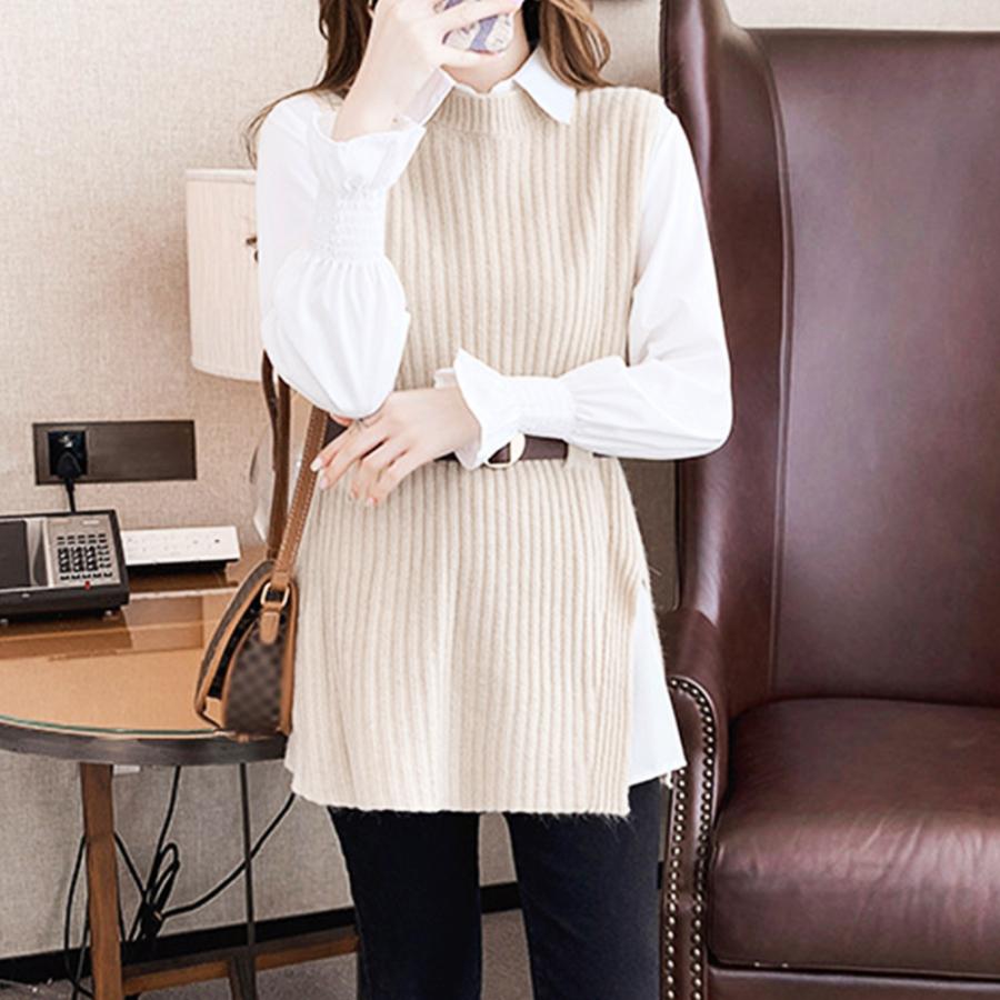 【期間限定！1着半額！まとめ買い2枚購入割引クーポン利用で！ 】トップス ニット ブラウス 3点セット