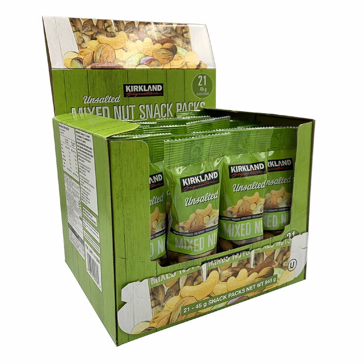 カークランドシグネチャー 無塩ミックスナッツ 45g x 21袋　Kirkland Signature Unsalted Mixed Nut Snack Packs 45g x 21pc 3