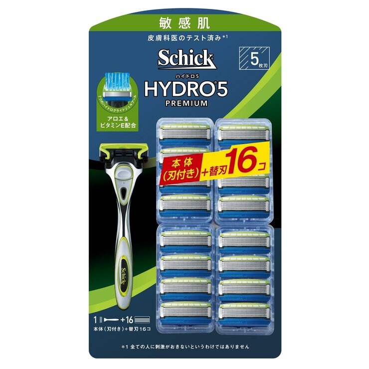 Schick(シック) 5枚刃 ハイドロ5 プレミアム 敏感肌用 本体+替刃16P　Schick Hydro5 Premium Sensitive